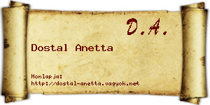 Dostal Anetta névjegykártya